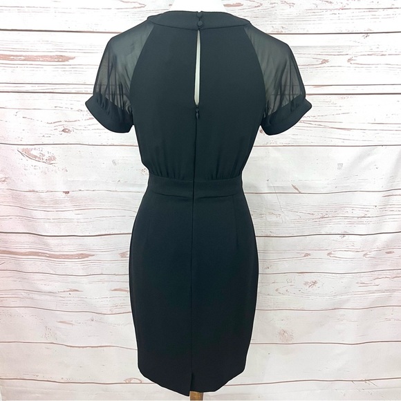 Vince Camuto Sheer Illusion Short Sleeve Crepe Chiffon Sheath Career Dress - Picture 8 of 14